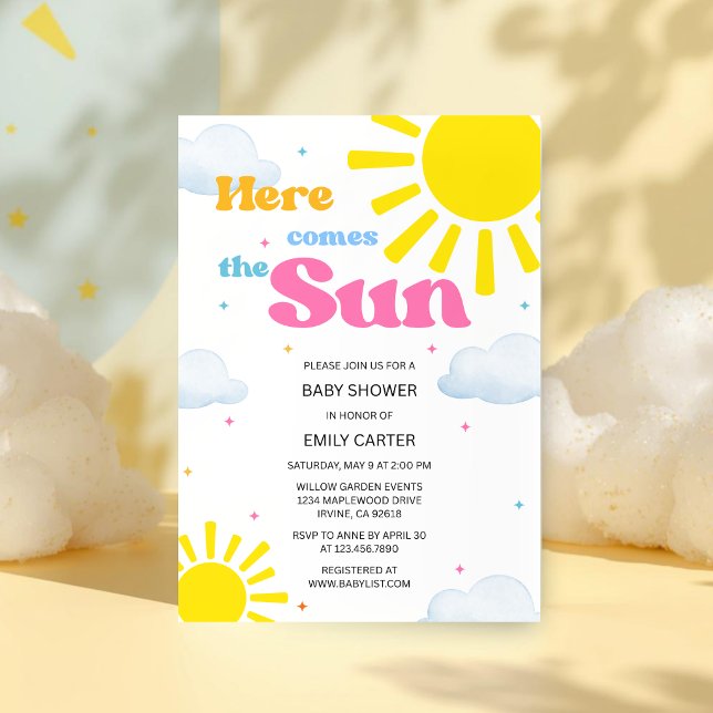 Here Comes the Sun Baby Shower Invitation (Créateur téléchargé)