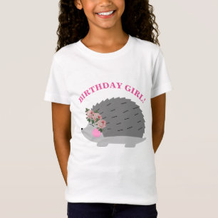Hérisson à couronne de fleurs Anniversaire T-shirt