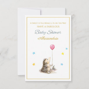 Hérisson à nom personnalisé avec une Baby Shower b