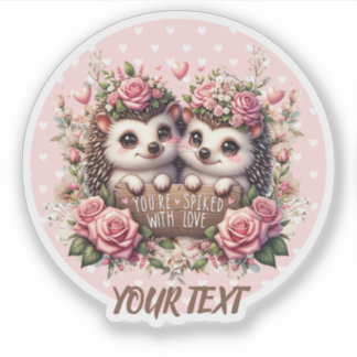 Hérisson adorable en amour Sticker personnalisé.