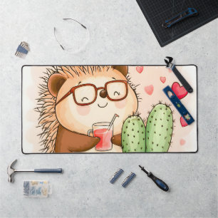 Hérisson Cactus Chedgehog Aquarelle