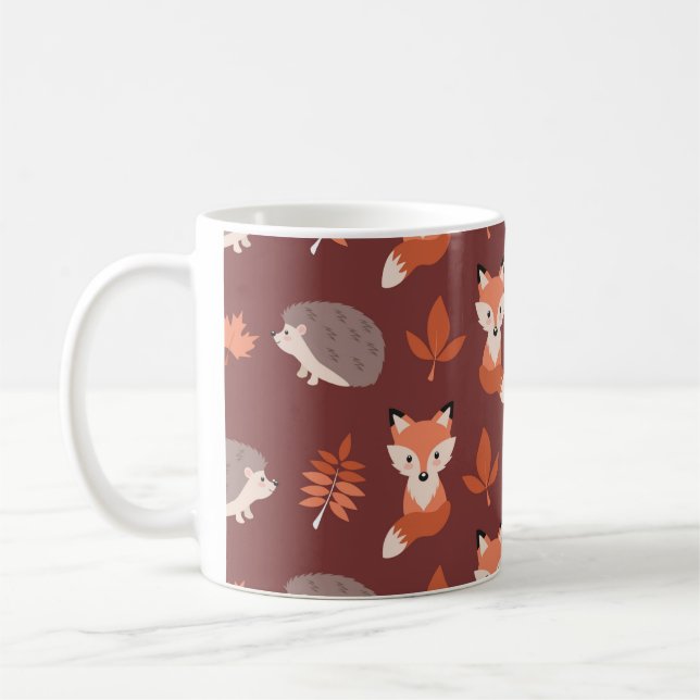 Hérisson d'automne d'automne et tasse de Fox (Gauche)