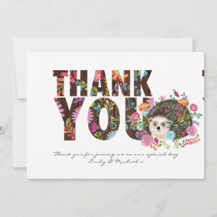 Hérisson de bois MERCI Fleurs folkloriques