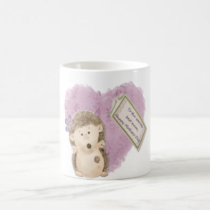 Hérisson de jour de mères - tasse blanche