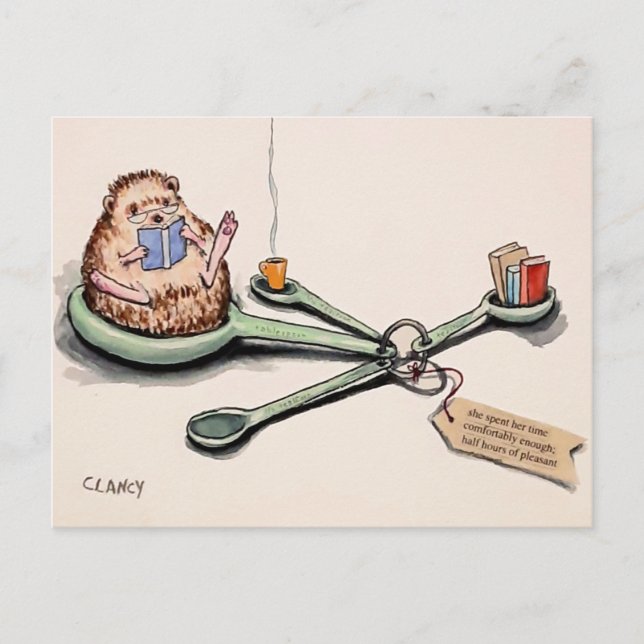 Hérisson Demi-Heures De Carte Postale Agréable (Devant)