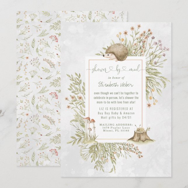 Hérisson des Bois | Baby Shower Forest par courrie (Devant / Derrière)