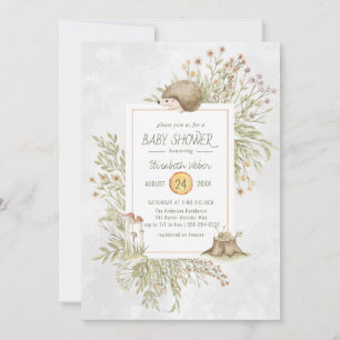 Hérisson des Bois   Invitation Baby Shower Forêt