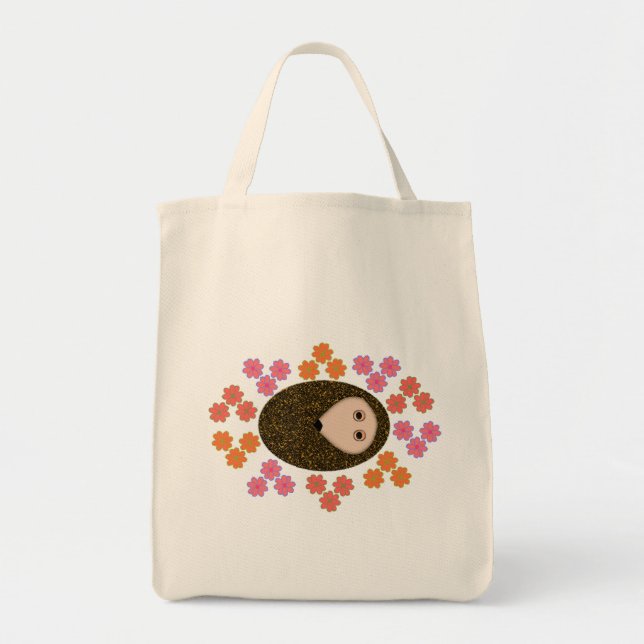 Hérisson dormant et Sac fourre-tout de fleurs (Devant)
