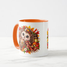 Hérisson Mignon Cozy Automne Tasse à Thé Forêt