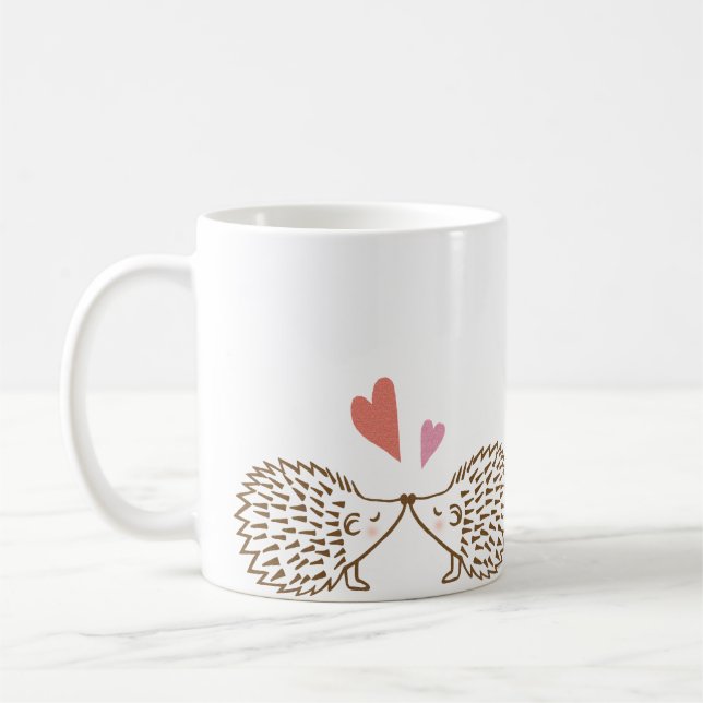 Hérisson mignon dans l'amour Hérisson Coeur Mug po (Gauche)