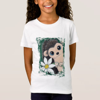 Hérisson mignon tenant un T-shirt de fleur