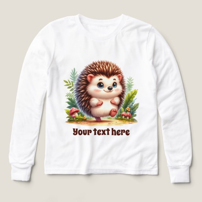 Hérisson personnalisable pour filles mignonnes (Motif recto)