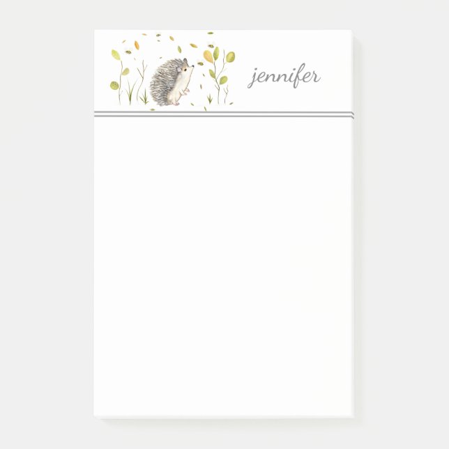 Hérisson Personnaliser les notes post-it® (Devant)