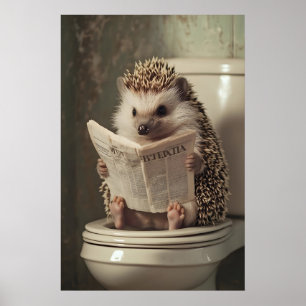 Hérisson sur impression de toilette, Art AI drôle