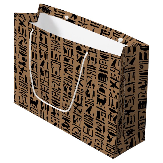Héroglyphe égyptien grand sac cadeau (Devant Angle)