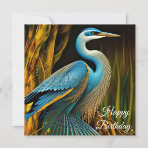 Héron bleu à Reeds Joyeux anniversaire