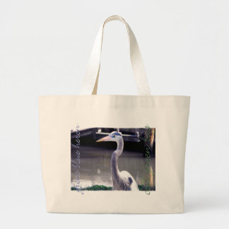 Héron bleu, sac vert Grand Sac fourre-tout