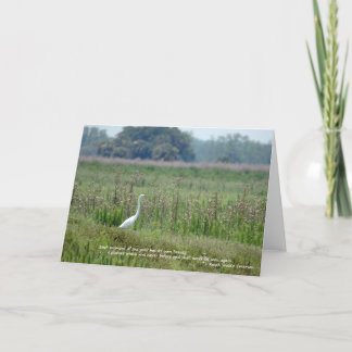 Héron dans le domaine de la carte de fleurs
