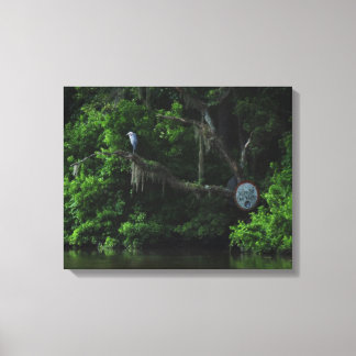 Heron et toile de rivière Lazy Imprimer