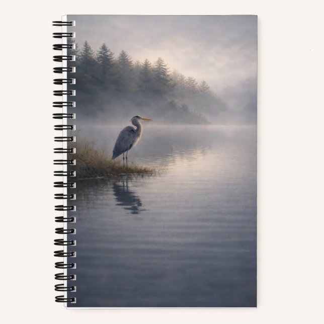 Héron vigilant | Grand Héron | Cahier (Recto)