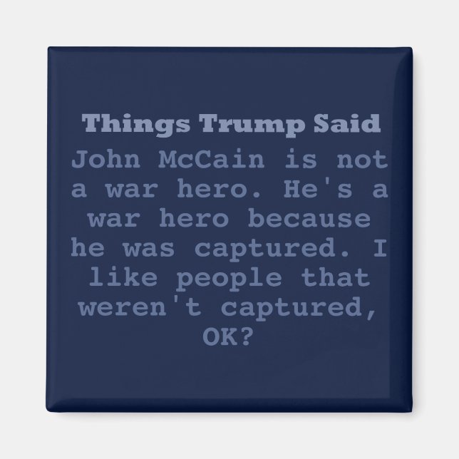 Héros de guerre de Trump McCain - Magnet Carré de  (Devant)