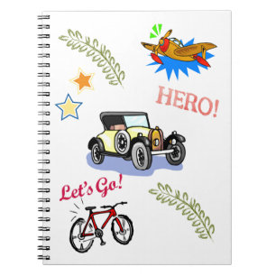 Héros Vélo Voiture Avion  Cahier