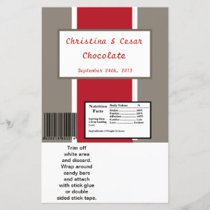 Hershey's Grand Bar Wrapper Crimson Red Grey Bg Wh