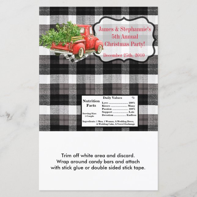 Hershey's Grand Bar Wrapper XMAS Camion Noël B (Devant)