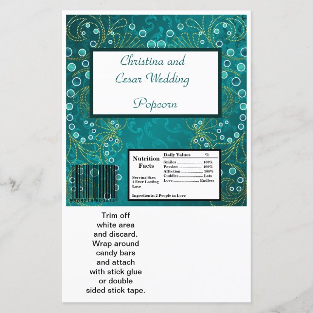 Hershey's Large Bar Wrapper Arabian Turquoise (Devant)