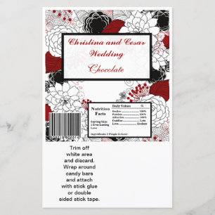 Hershey's Large Bar Wrapper Black Flowers Rouge Le