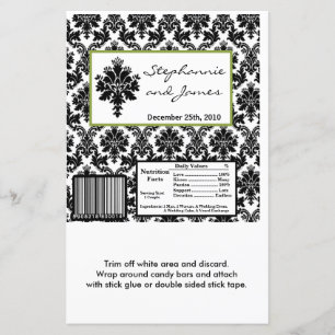 Hershey's Large Bar Wrapper Black Green Damask