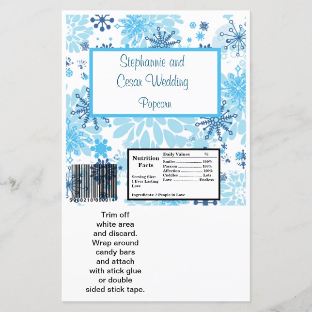 Hershey's Large Bar Wrapper Blue Tree / Snowflake (Devant)