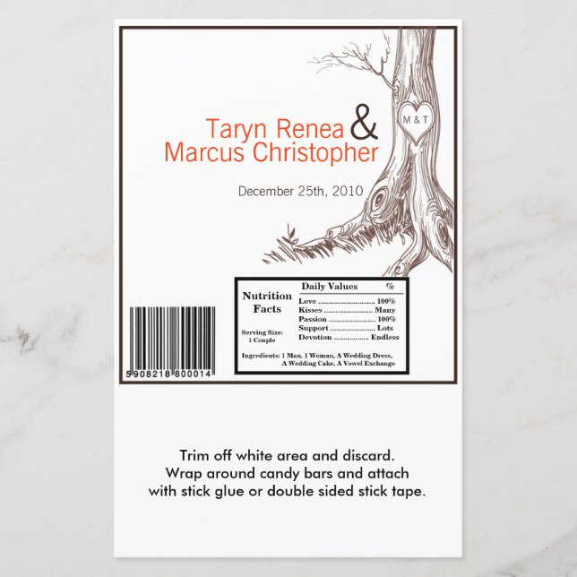 Hershey's Large Bar Wrapper Fall Tree Initial Carv (Devant)