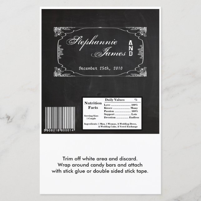 Hershey's Large Bar Wrapper Modern Chalkboard Vint (Devant)