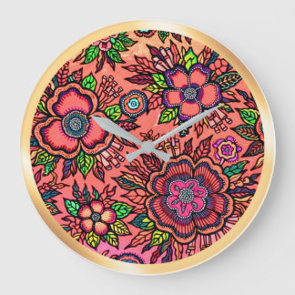 HESTIA : Horloge murale d'art maximaliste à emblèm