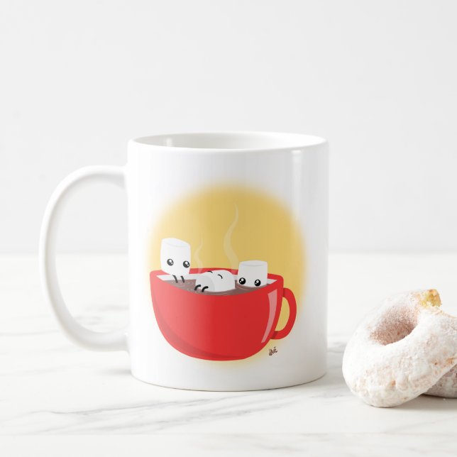 Heure chaude de bain de cacao! Café Mug (Avec donut)
