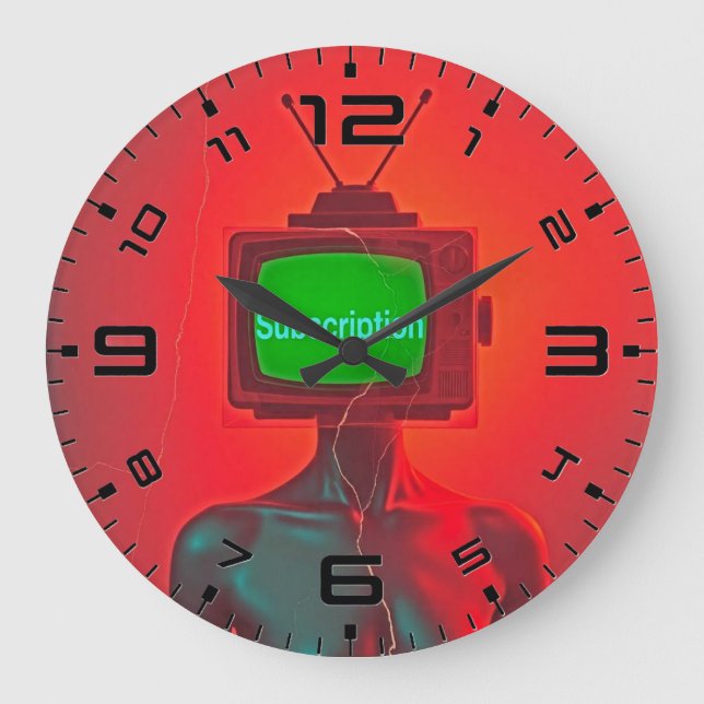 Heure de débrancher – Horloge tête TV rétro (Recto)