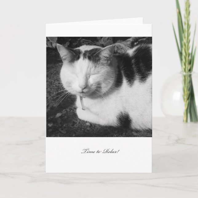 Heure de se détendre Chat - Carte de retraite vide (Devant)