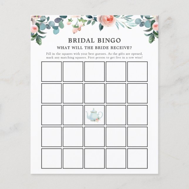Heure de Tea Bride Bingo Carte de jeu (Devant)