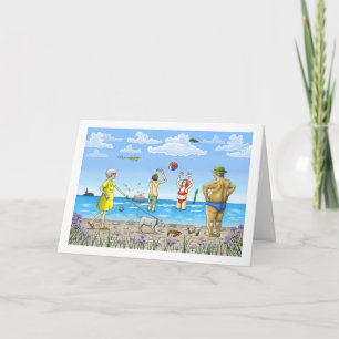 Heure d'été à la plage Carte d'anniversaire