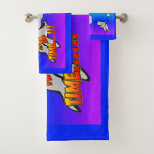 Heure d'été Baleines Cartoon Ensemble de serviette