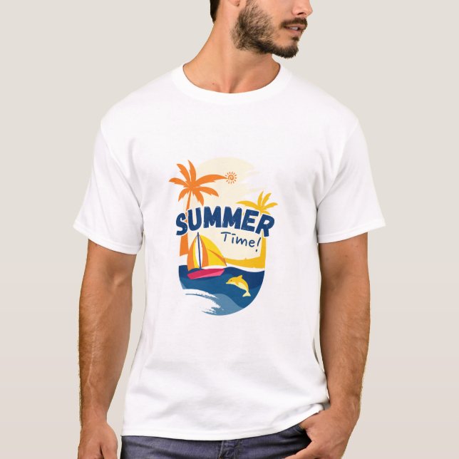 Heure d'été" T-shirt graphique - Vibes amusantes e (Devant)