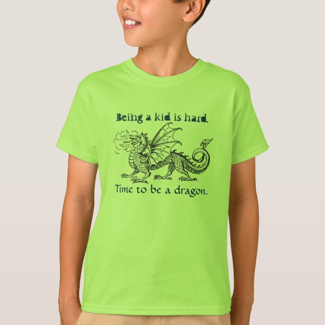 "Heure d'être le T-shirt d'une fille de dragon" (Devant)