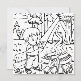 Heure du dîner   Page de coloriage du camping pour