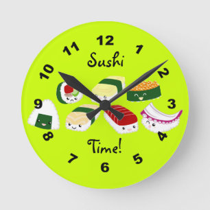Heure du sushi ! Horloge murale
