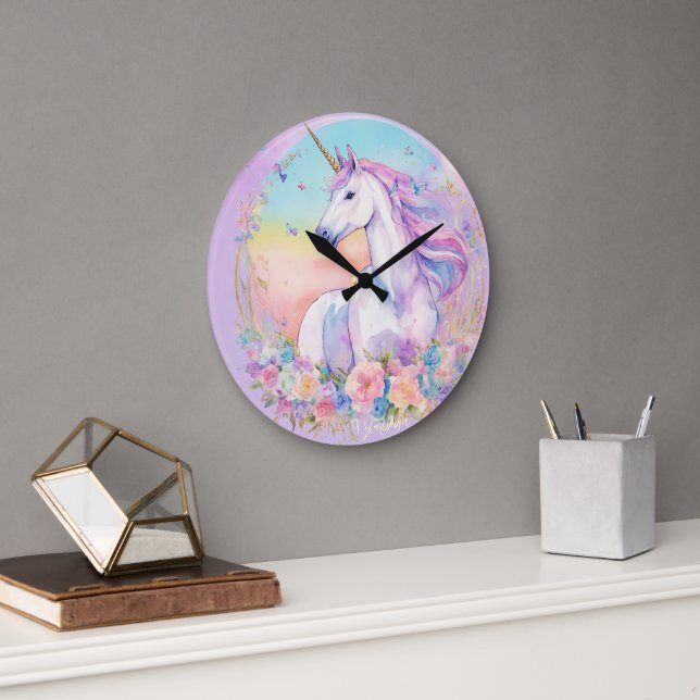 "Heure enchantée : horloge murale avec image clipa (Bureau)