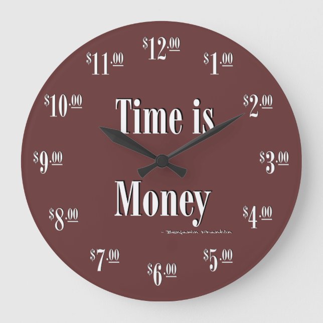 Heure est Horloge monétaire - Texte blanc (Recto)