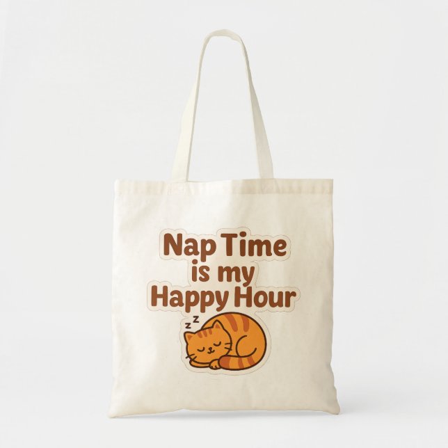 Heure Heureuse de la Sieste – Sac Fourre-Tout Chat (Devant)