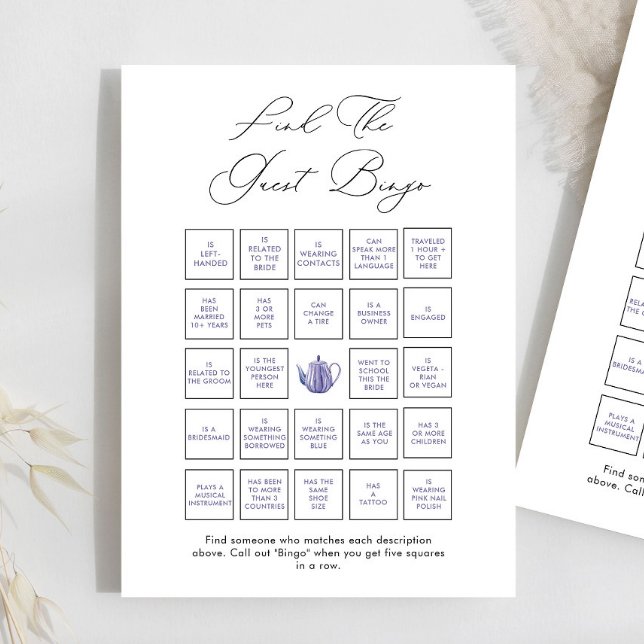 Heure Pour Le Thé Trouver L'Invité Jeu De Bingo (Créateur téléchargé)