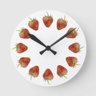 Heures fraises 12 Horloge murale circulaire de fra